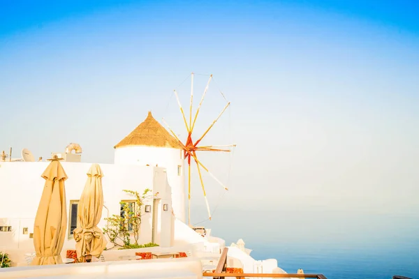 Oia Traditional Windmill White Greek Village Santorini Greece — Stock Photo, Image
