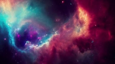 Gece gökyüzü bulutlar ve yıldızlarla, soyut suluboya dokular arka plan, illüstrasyon, ai aracı kullanılarak oluşturuldu
