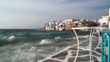 Küçük Venedik Mykonos adasında, Yunanistan yazın