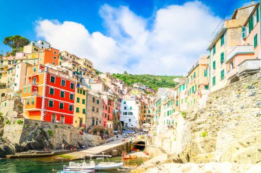 İtalya 'nın Cinque Terre kentindeki Riomaggiore tablosu