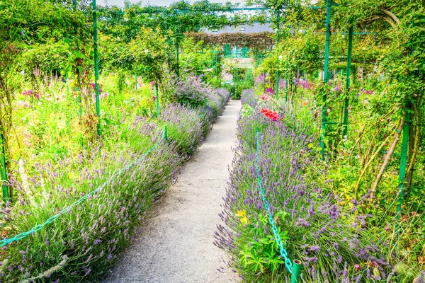 Gverny summer flower garden gallery with pathway