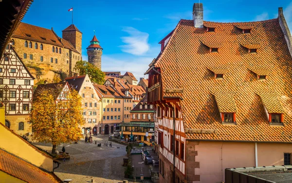 stock image view of old town of Nuremberg at sunny fall day, Germany at fall