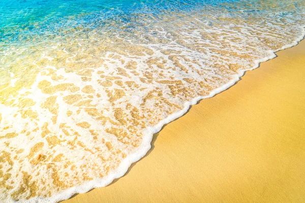 Turkusowa Woda Letnie Tło Plaży Wyspa Mykonos Grecja — Zdjęcie stockowe