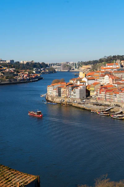 Живописний Барвистий Вид Старовинне Місто Порто Над Річкою Дуро Опорто — стокове фото