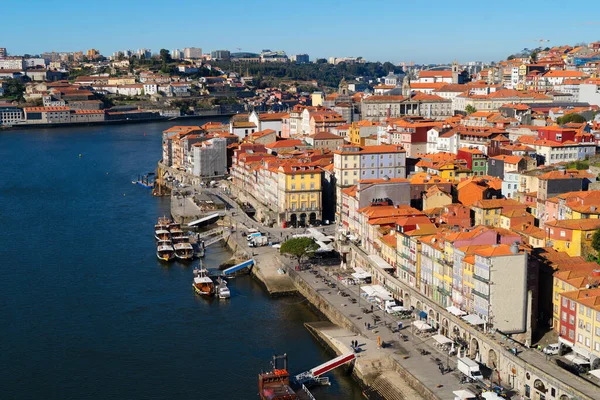 Pittoresk Kleurrijk Uitzicht Het Oude Centrum Van Porto Rivier Douro — Stockfoto