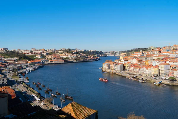 Malerischer Farbenfroher Blick Auf Die Altstadt Von Porto Über Den — Stockfoto