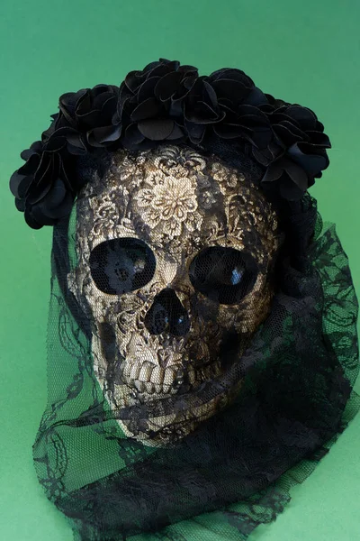 Dia Los Muertos Fête Traditionnelle Jour Des Morts Crâne Fleurs — Photo