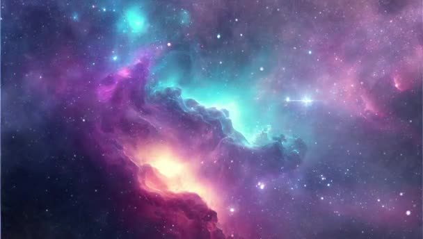 Abstrakcyjne Kolorowe Tło Wszechświata Kosmiczny Gaz Gwiazdy Stworzone Przy Użyciu — Wideo stockowe