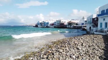 Küçük Venedik Mykonos adasında, Yunanistan yazın