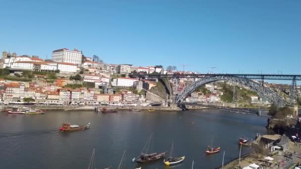Picturesque Pemandangan Berwarna Warni Kota Tua Porto Pada Hari Yang — Stok Video