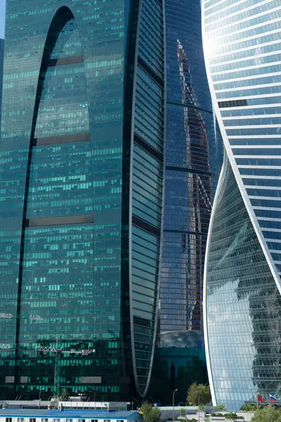 Financial abstract background with city skyscapers details