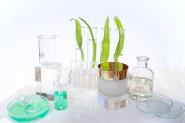 Beyaz cam kapta test edilmiş yüz kremi.,