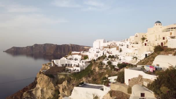 Zachód Słońca Fale Morskie Pobliżu Miejscowości Oia Santorini Grecja — Wideo stockowe