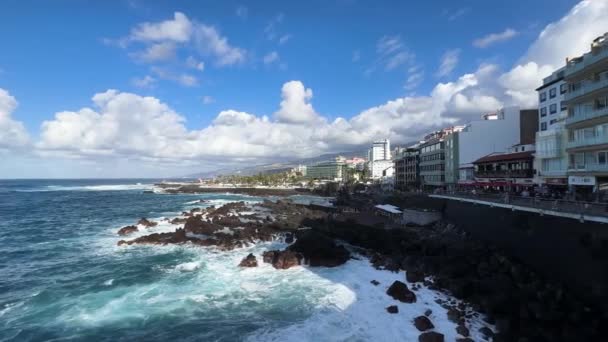 Oceán Puerto Cruz Tenerife Španělsko — Stock video