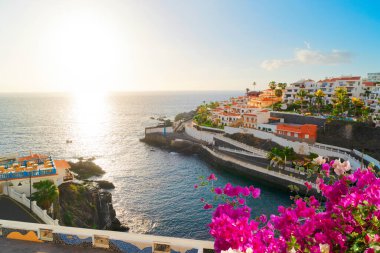 Puerto del Santiago 'da gün batımı, Tenerife Adaları, İspanya