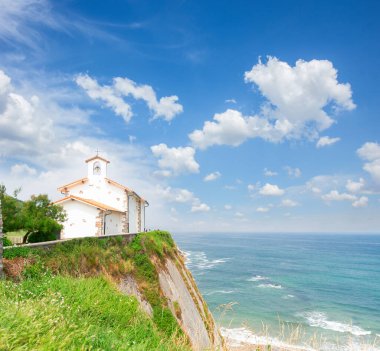 San Telmo chapel at Zumaia coast, Pais Vasco Spain clipart