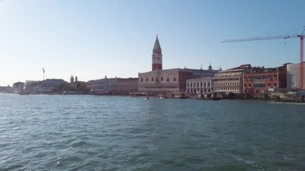 Venedik Embankment Panoraması San Marco Meydanı Talya — Stok video