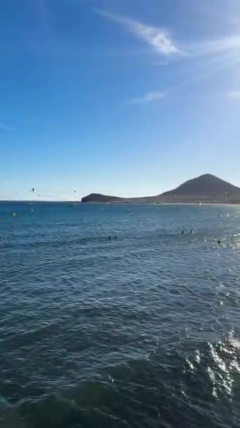 Oceano Atlântico Medano Tenerife Espanha — Vídeo de Stock