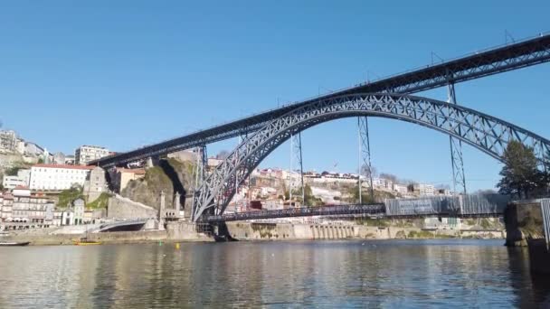 Vue Pittoresque Colorée Sur Vieille Ville Porto Par Beau Temps — Video
