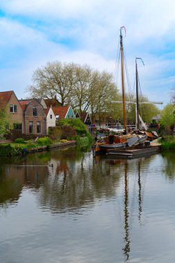 rural dutch traditional country small old town Edam, Netherlands clipart
