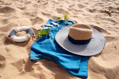 Kumda kopyalama alanı olan yaz plajı arka planı