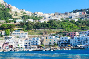 Marina Grande bay waterfront, Capri adası, İtalya