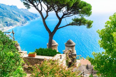 Ravello village with churches over sea, Amalfi coast of Italy clipart