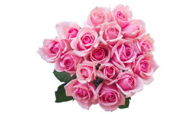 Beyaz arka planda pembe çiçek buketi