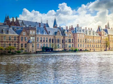 Binnenhof - bahar itibariyle Hollanda Parlamentosu Lale çiçek, Lahey, Hollanda ile görünümünü