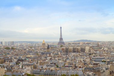 Fransa, Paris şehri yukarıdan Eyfel Kulesi manzarası, tonda