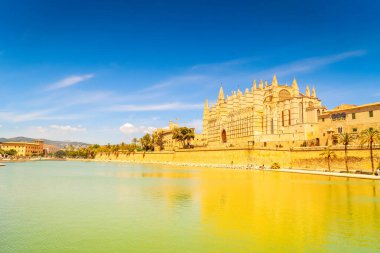 Palma de Majorca 'nın başkenti Mayorka, İspanya ve Balearic adalarındaki eski katedral ve dolgu.