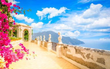 Ravello Köyü Parkı, İtalya 'nın Amalfi Sahili.