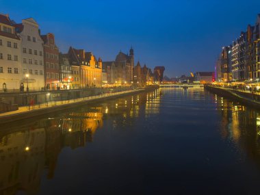 Polonya 'nın eski Gdansk kasabasının seti.