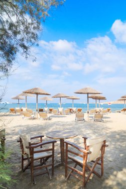 Yunan adasında romantik plaj, Paros Yunanistan