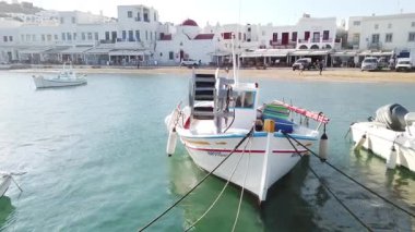 Yunanistan 'ın Mykonos adasındaki küçük Venedik limanı