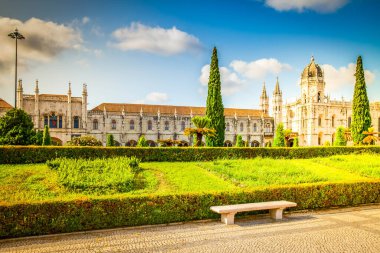 Eski Mosteiro dos Jeronimos Lizbon, Portekiz 'de, retro tonda