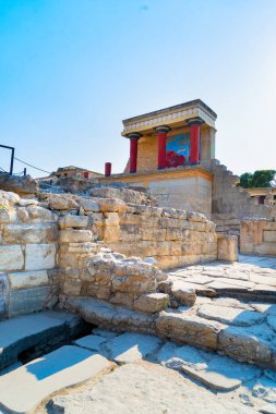 ünlüsü Knossos Sarayı Girit, Yunanistan, antik ruines'den deatil