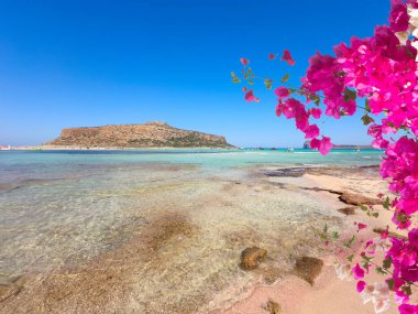 Balos sahilinin güzel doğası, Girit Yunanistan, ahenkli