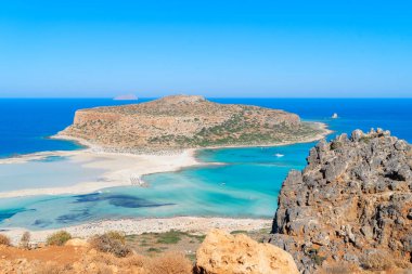 Balos sahilinin güzel doğası, Girit Yunanistan, ahenkli