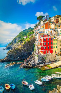 İtalya 'nın Cinque Terre kentindeki Riomaggiore tablosu