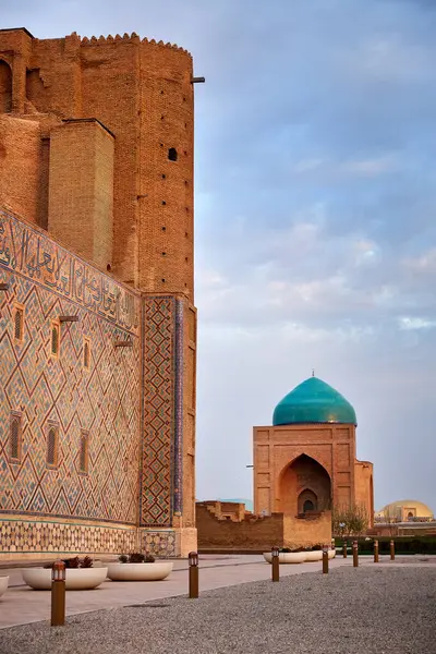 Exterior Mausoleum Khoja Ahmed Yasavi City Turkestan Ancient Building South Stock Photo