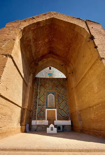 Exteriorul Vechii Clădiri Gur Emir Mausoleul Din Tamerlane Din Samarkand Imagine de stoc