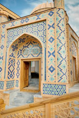 Exterior of Hazrat Khizr or Hazret Hyzr Mosque in the Samarkand city Uzbekistan clipart