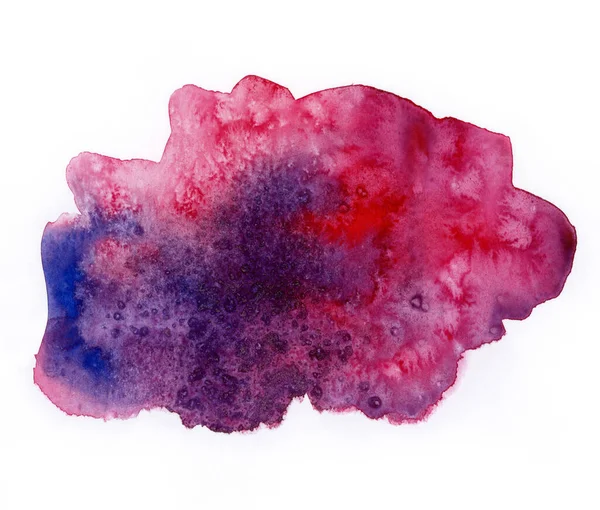 Ljusmålade Rosa Violett Och Blå Akvarell Stänk Isolerad Vit Bakgrund — Stockfoto