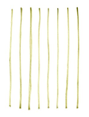 Resimli suluboya yeşil şeritler. El çizimi elementler beyaz üzerine izole.