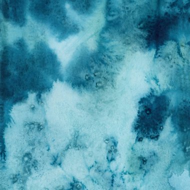 Parlak mavi suluboya doku. El çizimi arkaplan