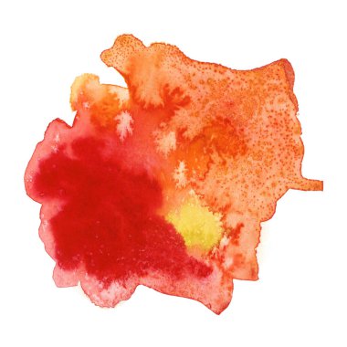 Bright painted red, orange and yellow watercolor texture. Hand drawn background