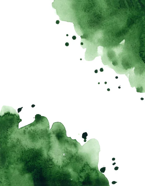 Ljusmålad Grön Akvarell Konsistens Handritad Bakgrund — Stockfoto