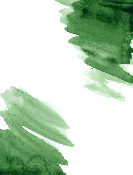Jasně Natřená Zelená Akvarel Textura Ručně Kreslené Pozadí — Stock fotografie