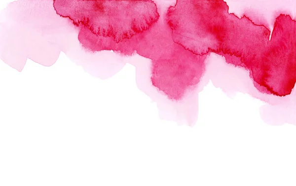 Ljusmålade Rosa Akvarell Stänk Isolerad Vit Bakgrund Handritad Textur — Stockfoto